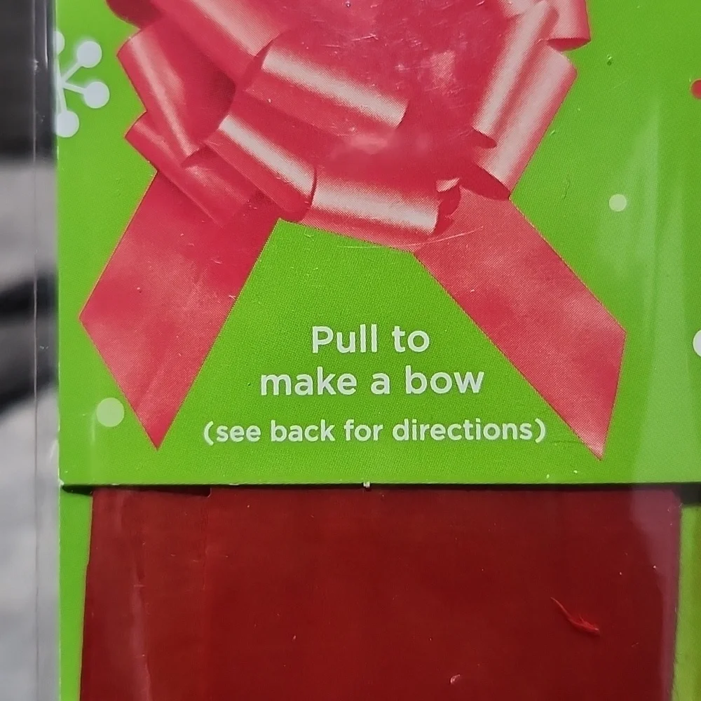 SET-OF-6 RED PULL TO MAKE A BOW GIFT WRAPPING RIBBON BUNDLE